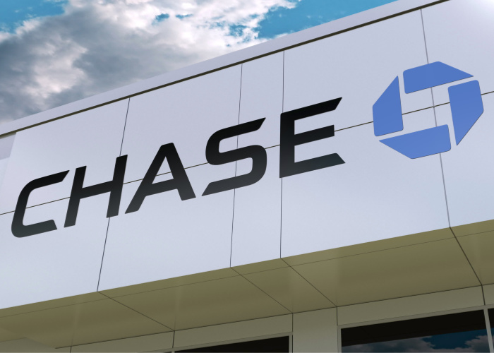 the store front of a Chase bank branch