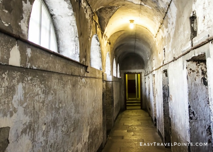 a hallway in Kilmaiham Gaol prison in Dublin
