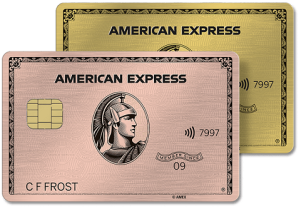 amex gold card and rose gold card art